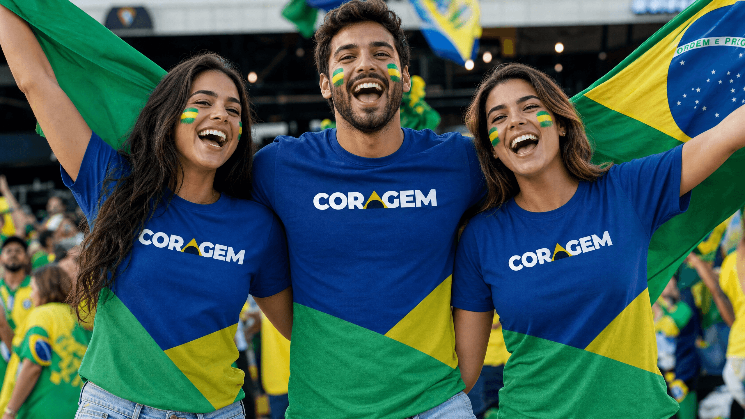 Torcida com a Camiseta CORAGEM